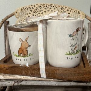 NEW RAE DUNN HIP HOP AND HOP TO IT Rabbit Sugar And Creamer Set